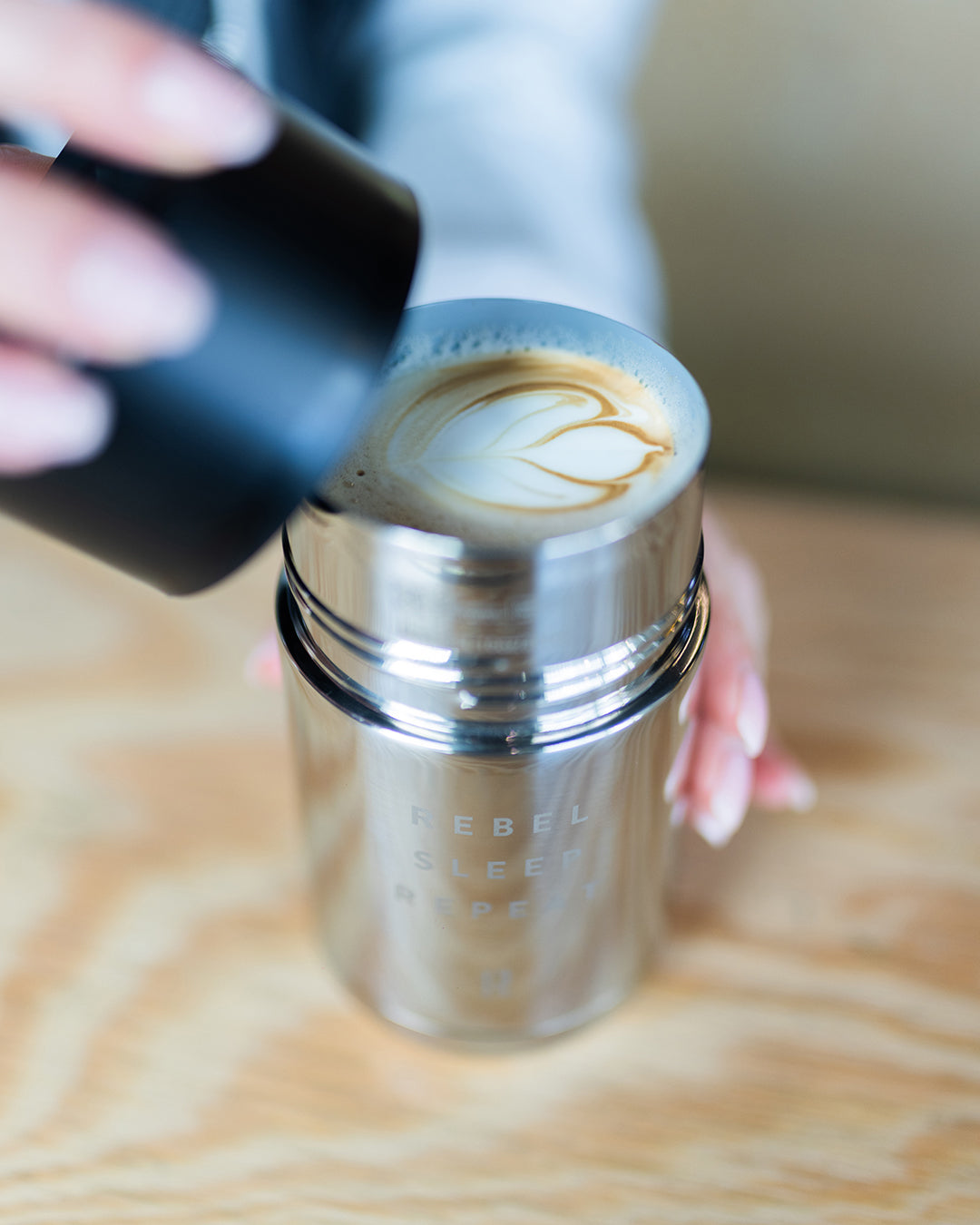 FRANK GREEN CHROME TRAVEL CUP - REBEL SLEEP REPEAT