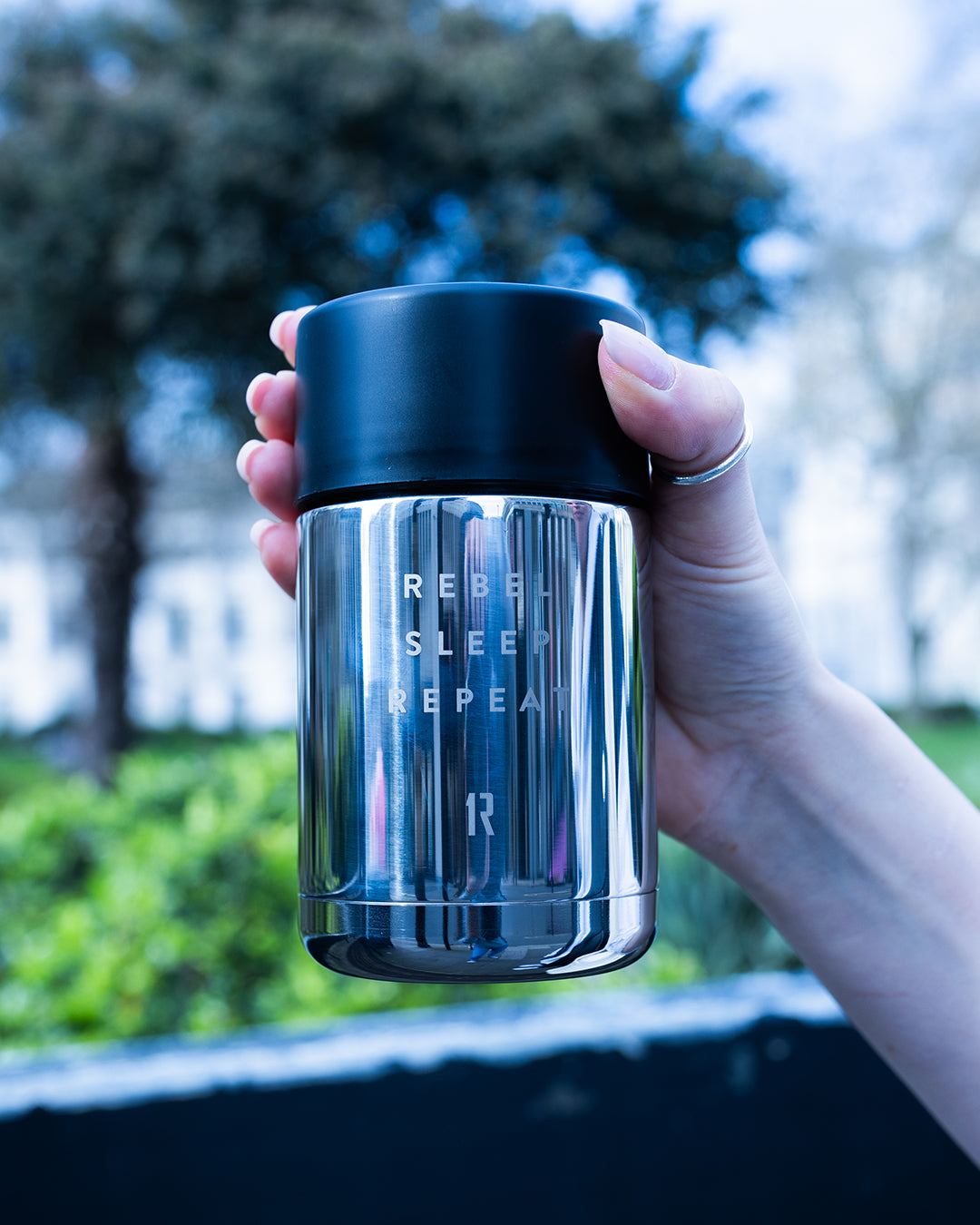 FRANK GREEN CHROME TRAVEL CUP - REBEL SLEEP REPEAT